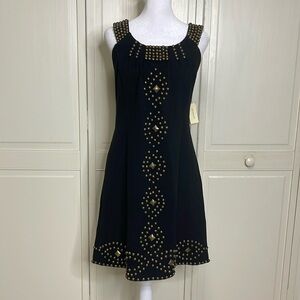 Eci Women’s Studded Black Stretch Cocktail Dress Sleeveless No size tag NWT